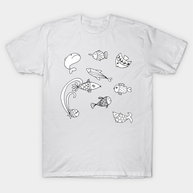 Fish in the background T-Shirt by Fradema